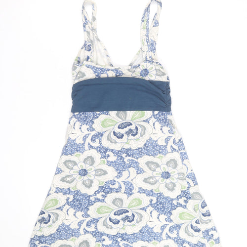 Patagonia Women Blue Floral A-Line Knee Length Cotton Dress S
