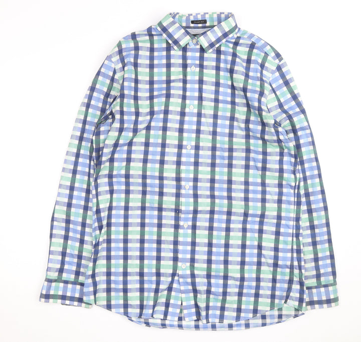 Banana Republic Men's Blue Check Grant Fit XL Button-Up Shirt