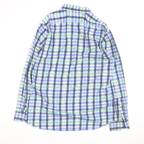 Banana Republic Men's Blue Check Grant Fit XL Button-Up Shirt