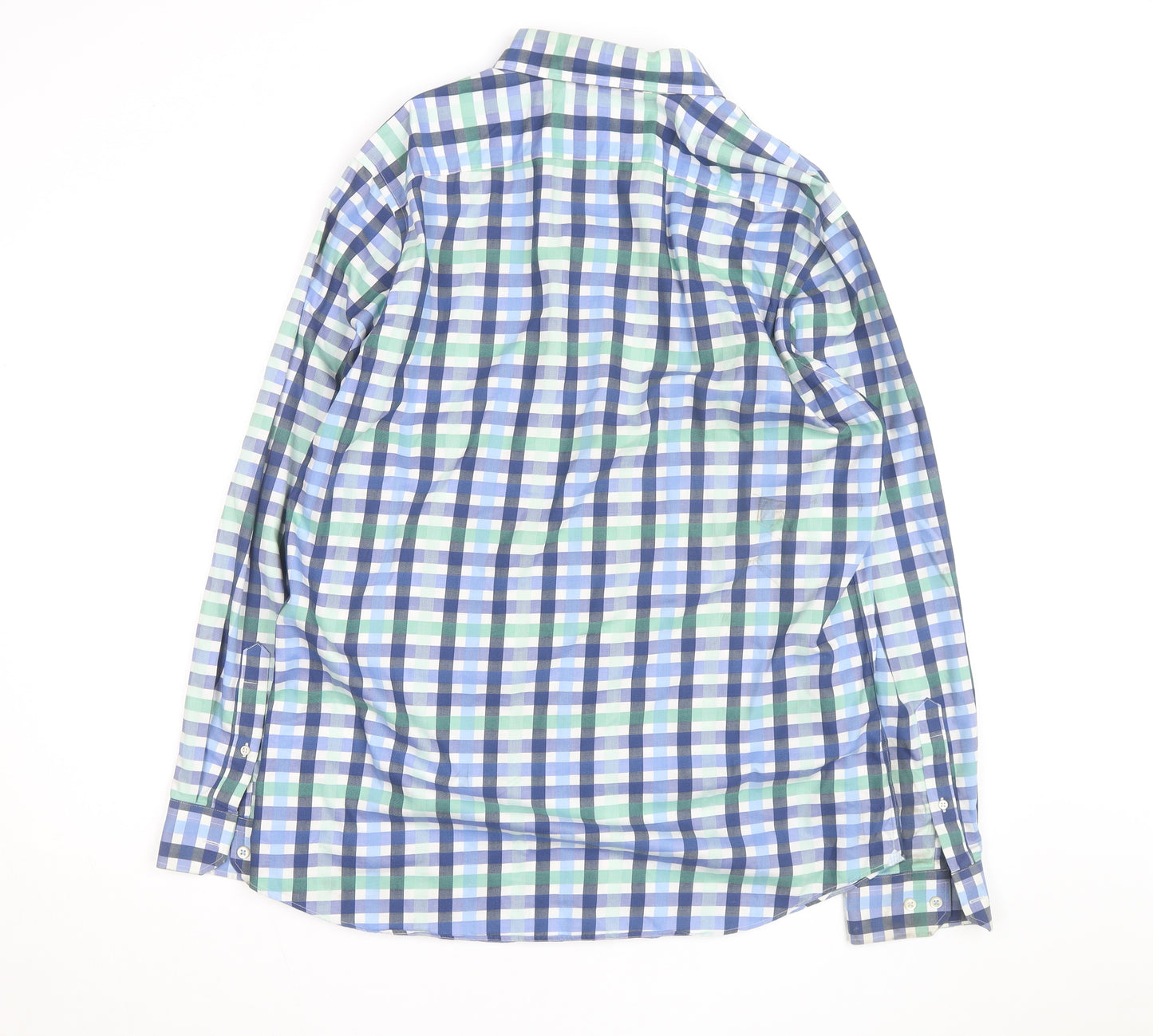 Banana Republic Men's Blue Check Grant Fit XL Button-Up Shirt