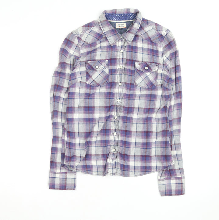 Hilfiger Denim Men's Purple Plaid Flannel Shirt Size S Regular Fit