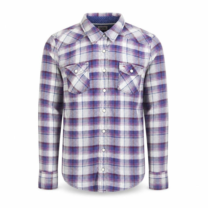 Hilfiger Denim Men's Purple Plaid Flannel Shirt Size S Regular Fit