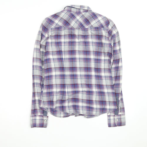 Hilfiger Denim Men's Purple Plaid Flannel Shirt Size S Regular Fit