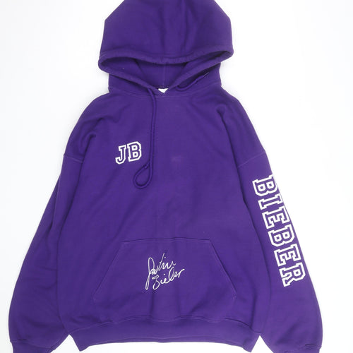 Gildan Men’s Purple Justin Bieber Music Pullover Hoodie L
