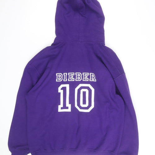 Gildan Men’s Purple Justin Bieber Music Pullover Hoodie L