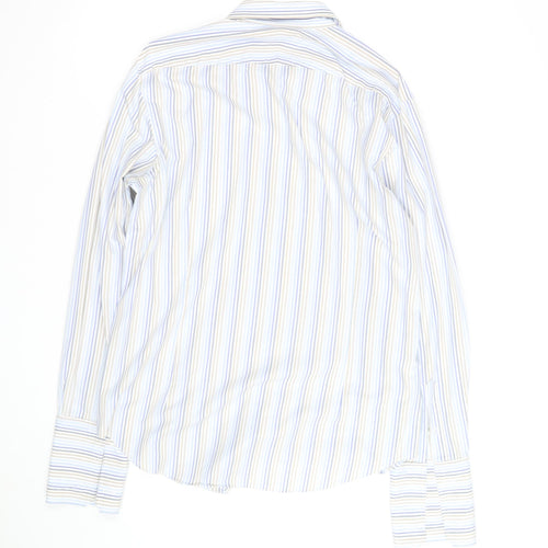 Jeff Banks Men’s Blue Striped Tailored Fit Long Sleeve Shirt 16in