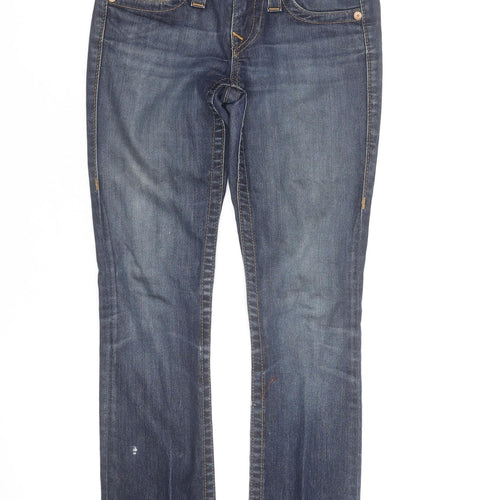True Religion Women Blue Size 25 Straight Stretch Denim Jeans