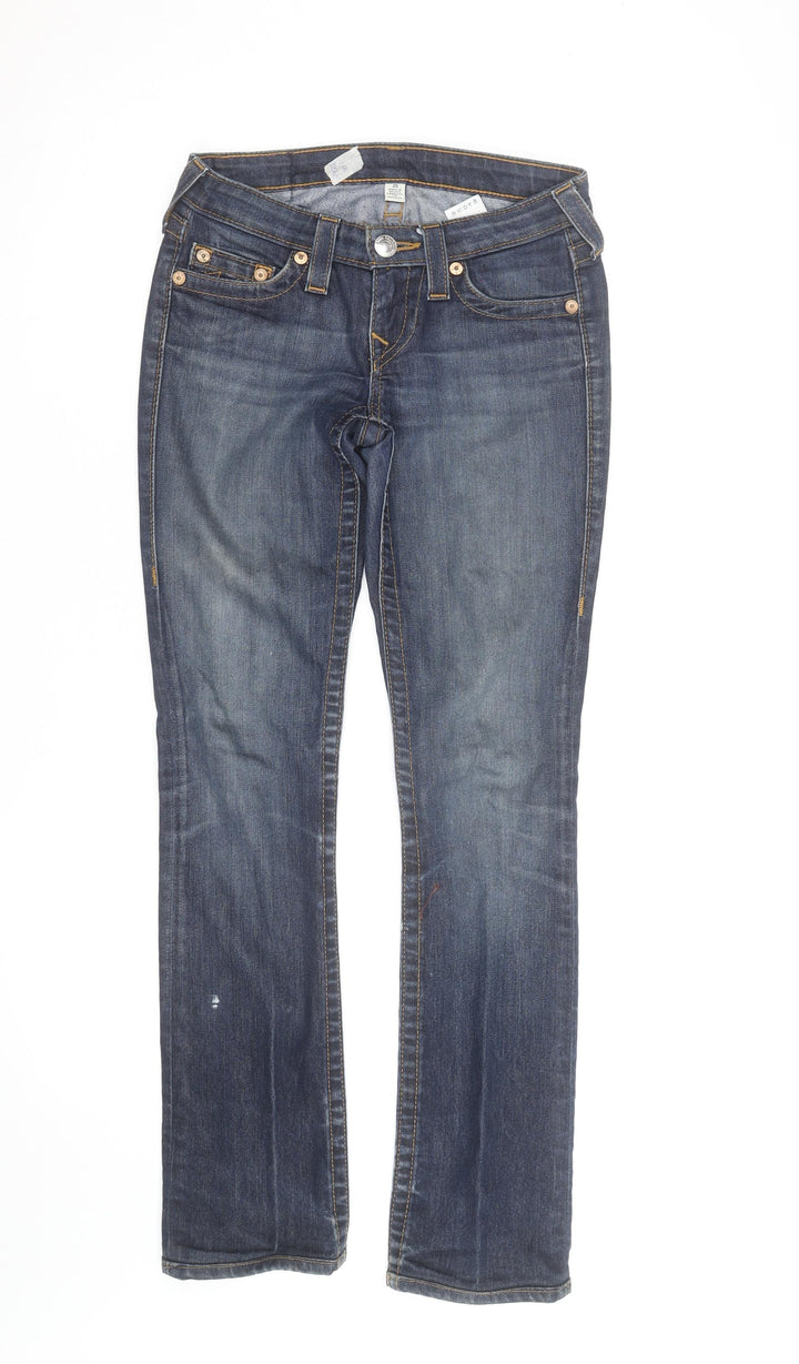 True Religion Women Blue Size 25 Straight Stretch Denim Jeans