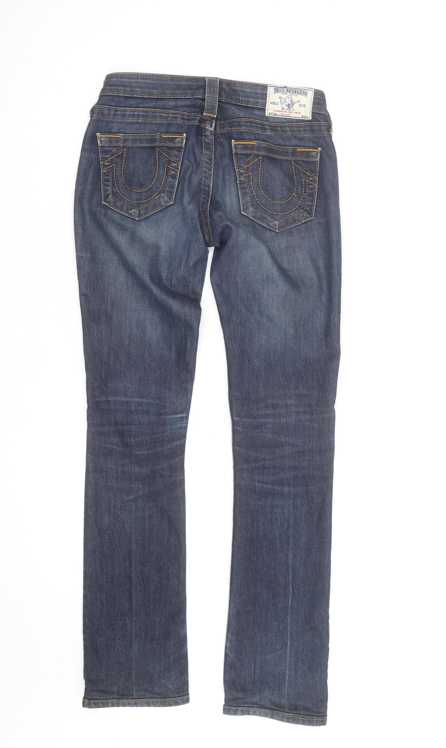 True Religion Women Blue Size 25 Straight Stretch Denim Jeans