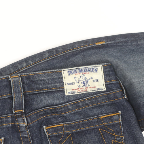 True Religion Women Blue Size 25 Straight Stretch Denim Jeans