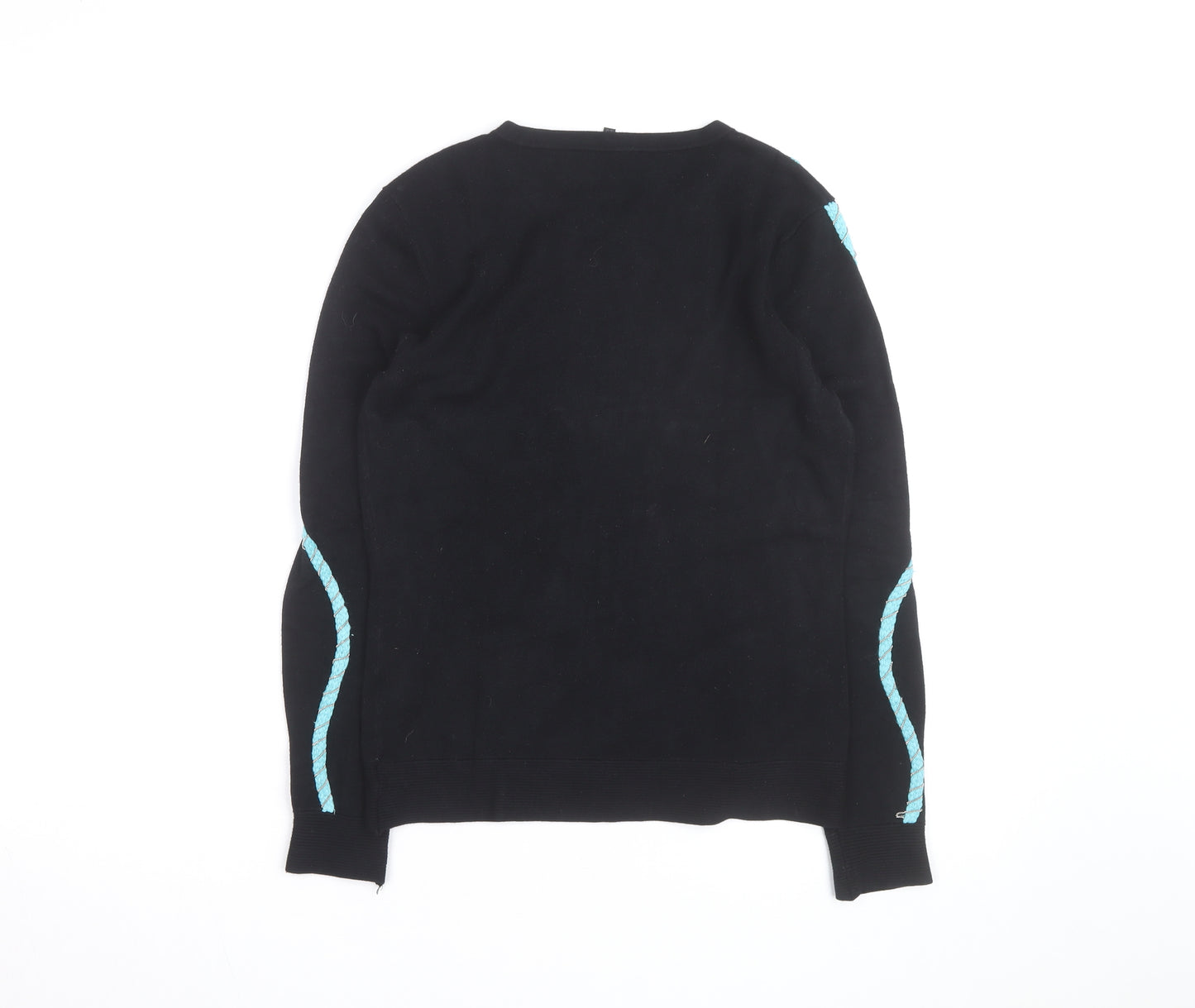 Yuka Women’s Black Knit Pullover Jumper Size 12 Crew Neck Long Sleeve