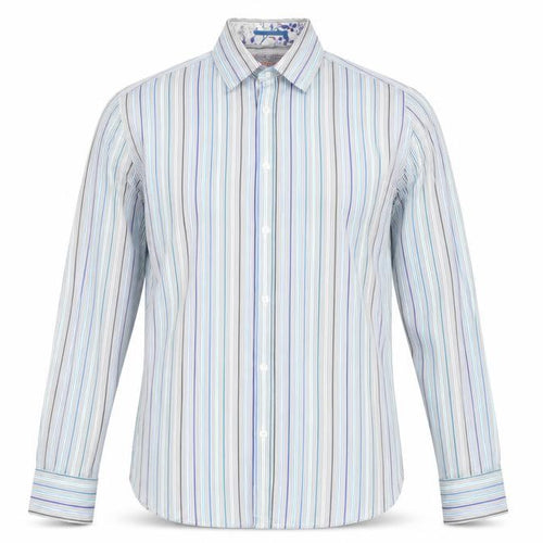 Ted Baker Men's Multicoloured Striped Long Sleeve Button-Up Shirt M