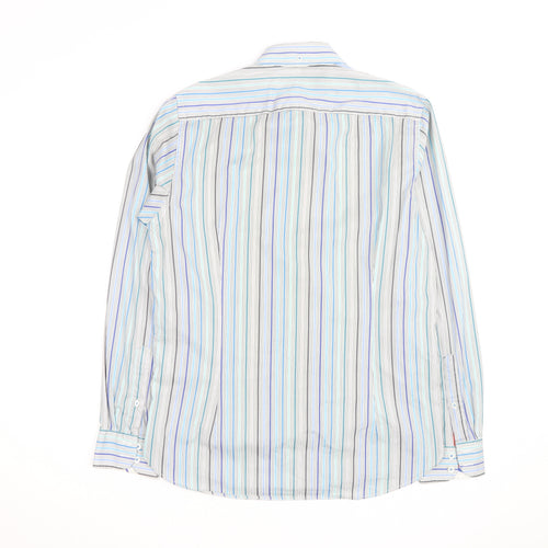 Ted Baker Men's Multicoloured Striped Long Sleeve Button-Up Shirt M