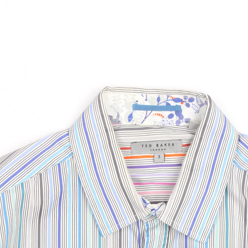 Ted Baker Men's Multicoloured Striped Long Sleeve Button-Up Shirt M