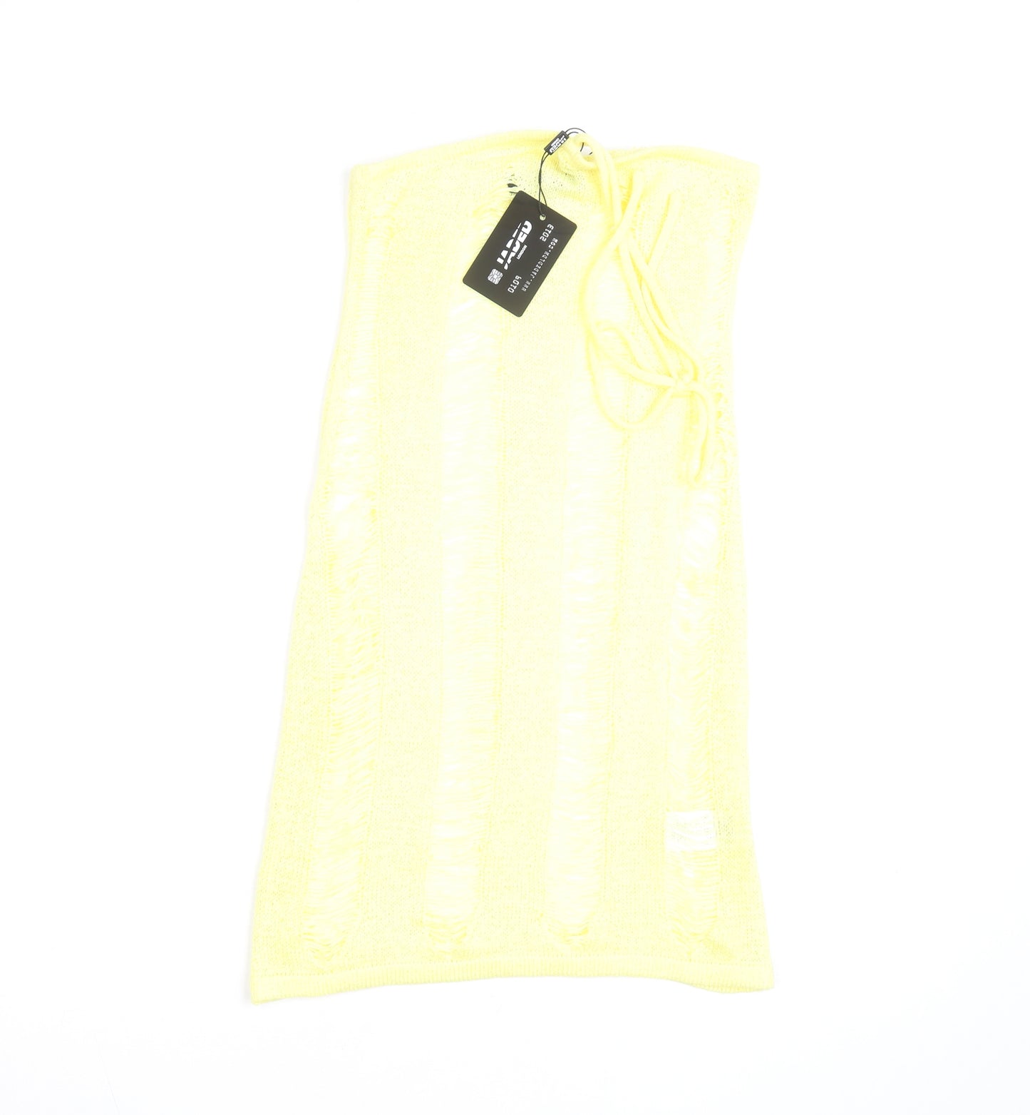 Jaded London Women's Yellow Knit Strapless Mini Bodycon Dress S
