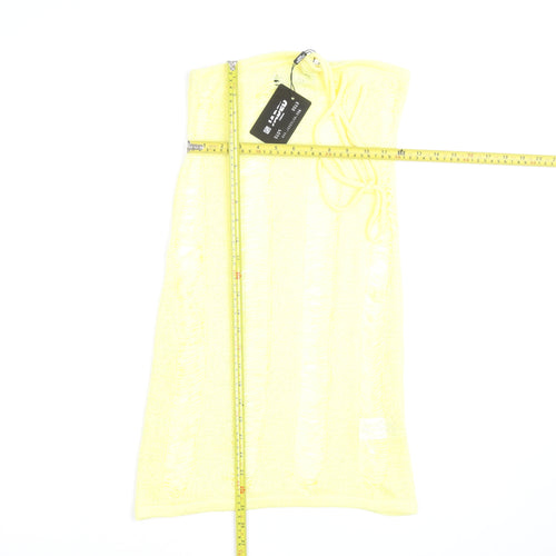 Jaded London Women's Yellow Knit Strapless Mini Bodycon Dress S