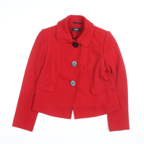 Marks and Spencer Women Red Size 12 Short Blazer Jacket