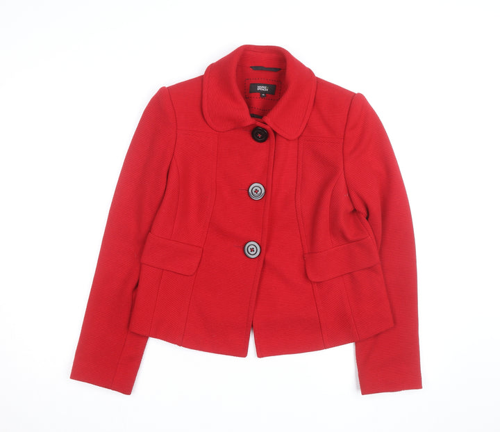 Marks and Spencer Women Red Size 12 Short Blazer Jacket
