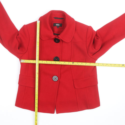 Marks and Spencer Women Red Size 12 Short Blazer Jacket