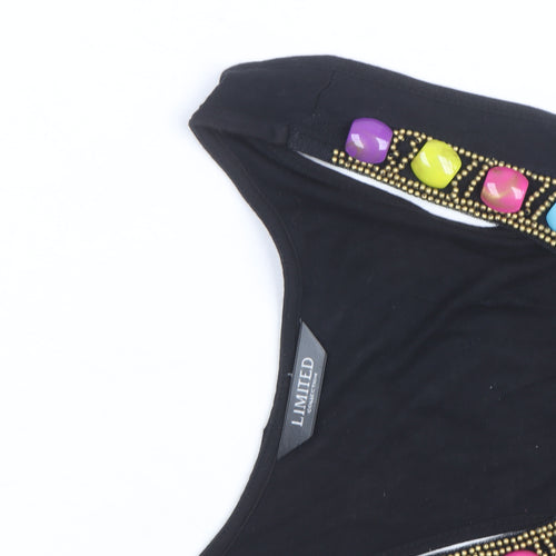 Marks and Spencer Limited Collection Women’s Black Beaded Bubble Hem Dress Size 12