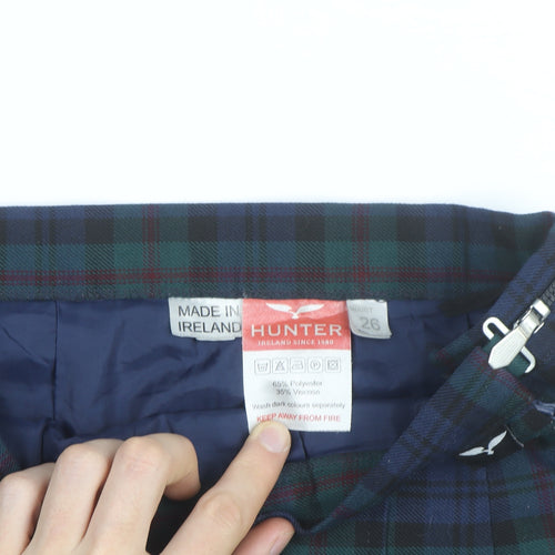 Hunter Women's Multicoloured Pleated Check Skirt Size 8
