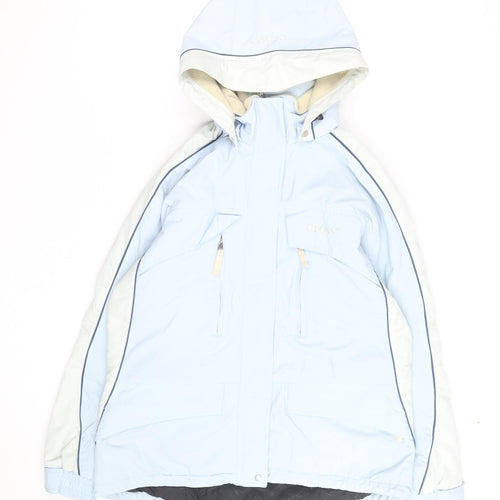 Cross Sportswear Women's Blue Ski Jacket Size 10 Hooded Waterproof
