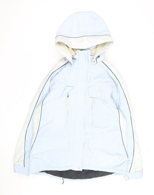 Cross Sportswear Women's Blue Ski Jacket Size 10 Hooded Waterproof