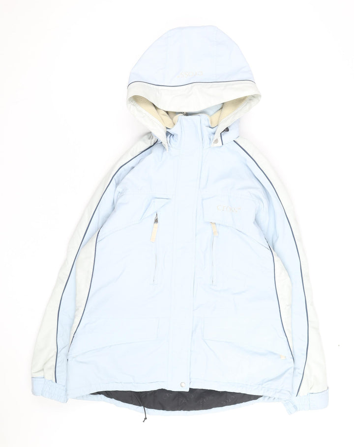 Cross Sportswear Women's Blue Ski Jacket Size 10 Hooded Waterproof