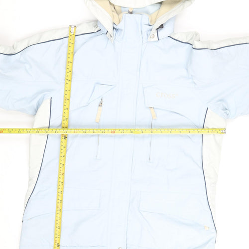 Cross Sportswear Women's Blue Ski Jacket Size 10 Hooded Waterproof