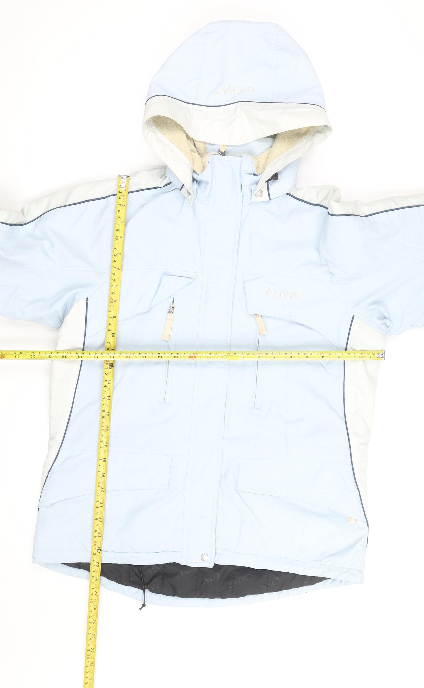 Cross Sportswear Women's Blue Ski Jacket Size 10 Hooded Waterproof