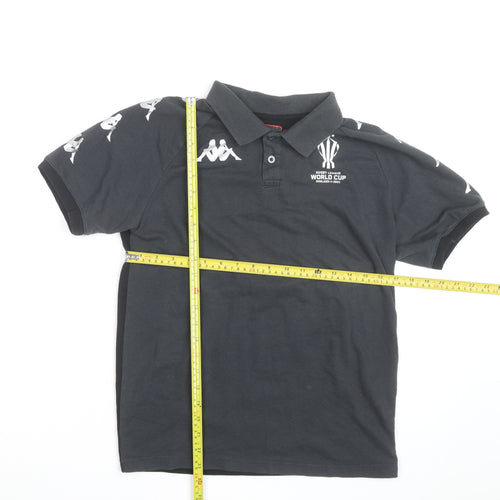 Kappa Men’s Black Rugby World Cup Polo Shirt Medium