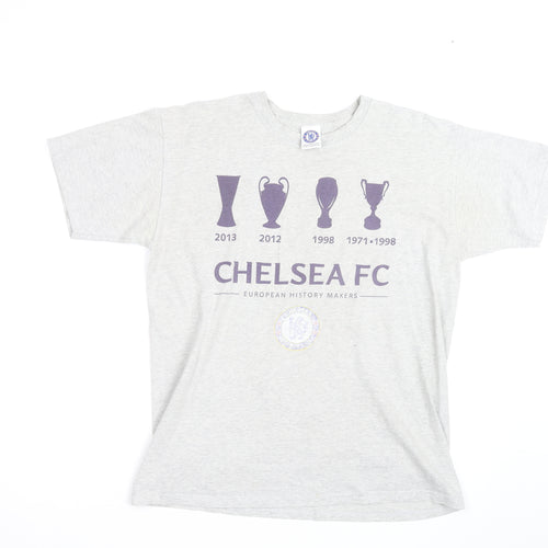 Chelsea FC Men's Grey Cotton Short Sleeve T-Shirt M