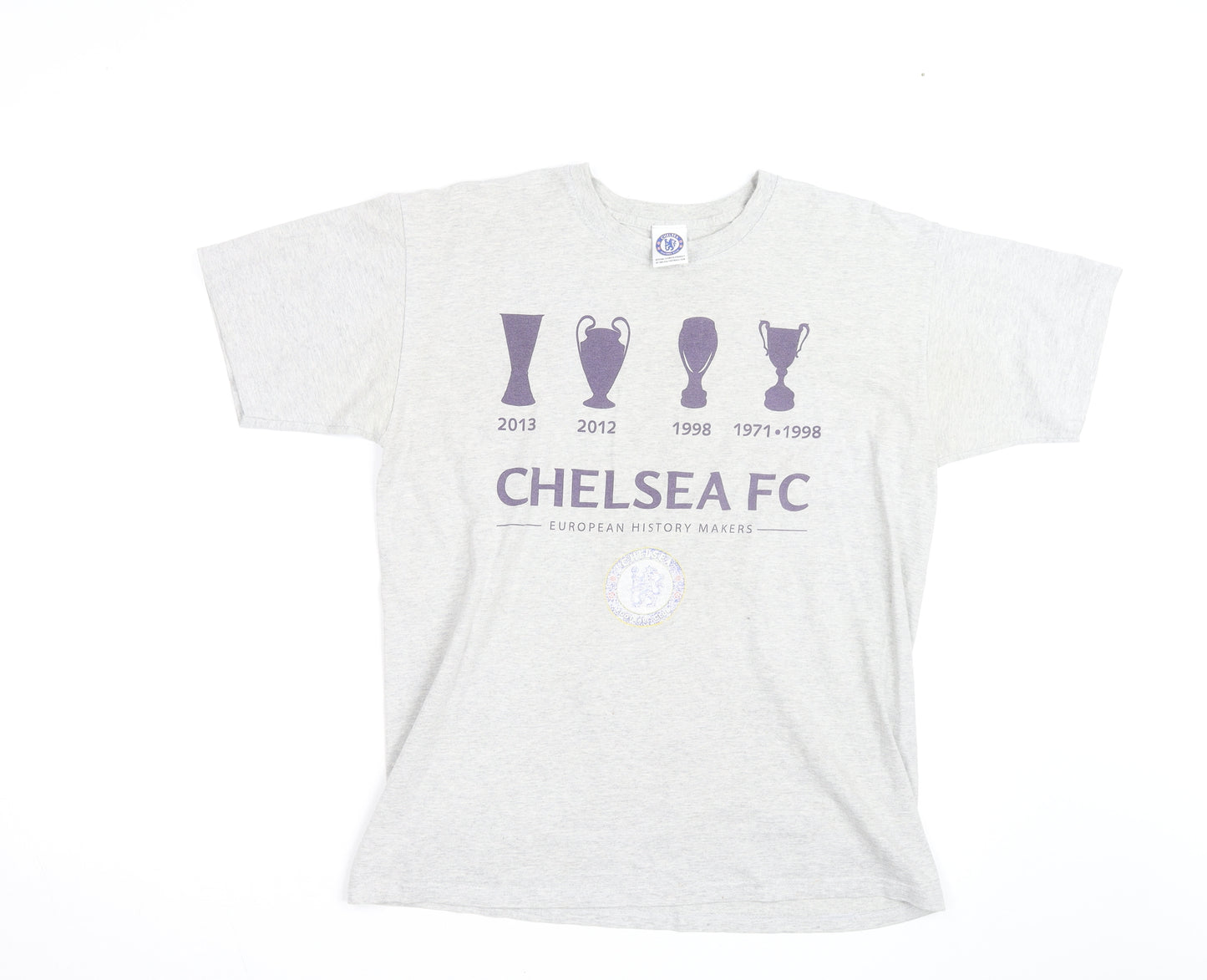 Chelsea FC Men's Grey Cotton Short Sleeve T-Shirt M