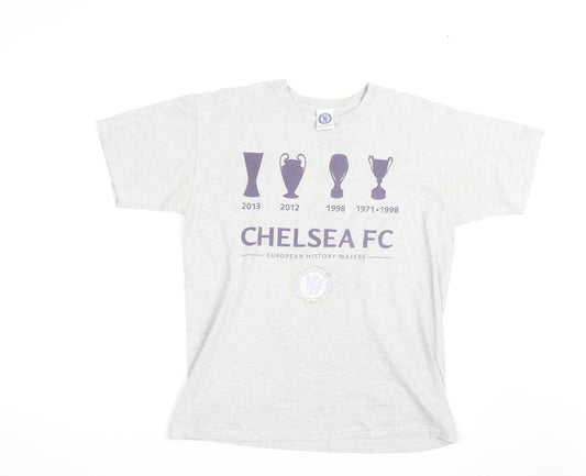 Chelsea FC Men's Grey Cotton Short Sleeve T-Shirt M