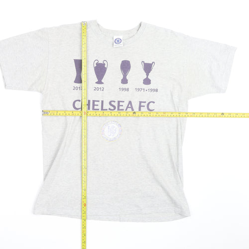 Chelsea FC Men's Grey Cotton Short Sleeve T-Shirt M