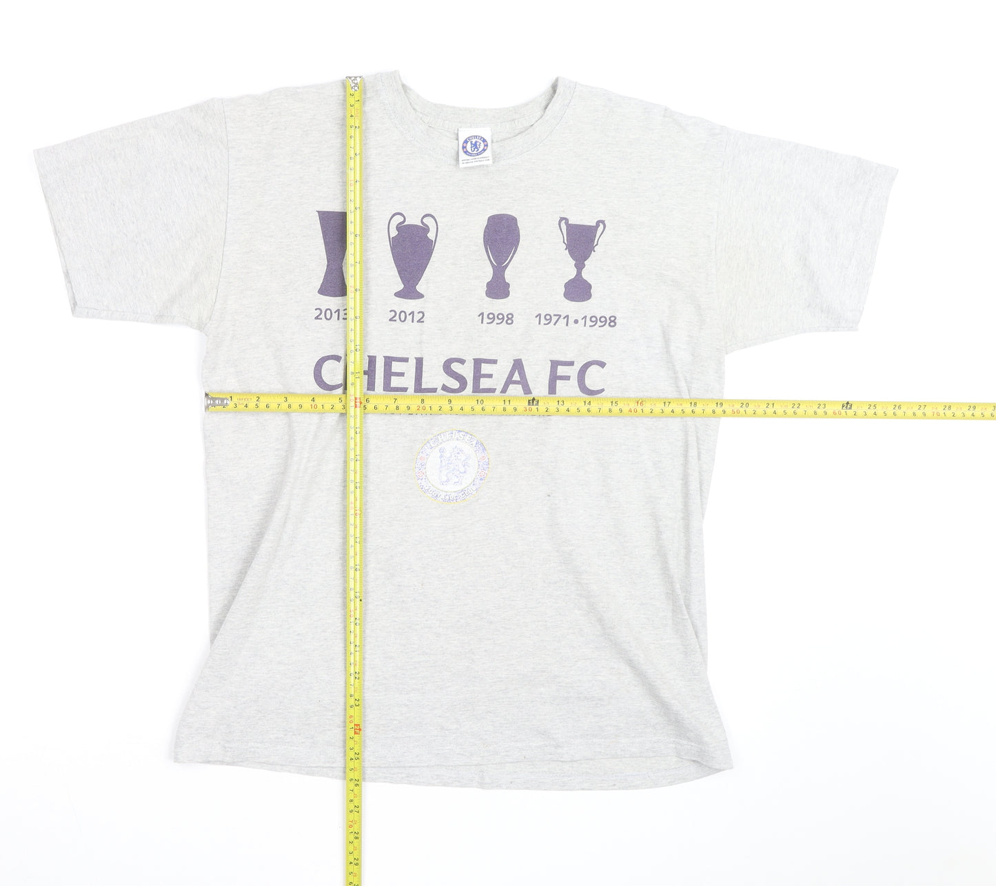 Chelsea FC Men's Grey Cotton Short Sleeve T-Shirt M