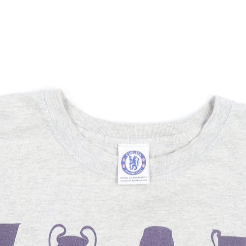 Chelsea FC Men's Grey Cotton Short Sleeve T-Shirt M