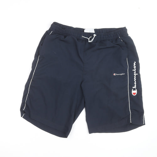 Champion Men's Blue XL Athletic Sweat Shorts with Logo
