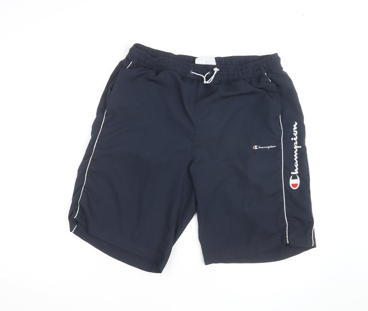 Champion Men's Blue XL Athletic Sweat Shorts with Logo
