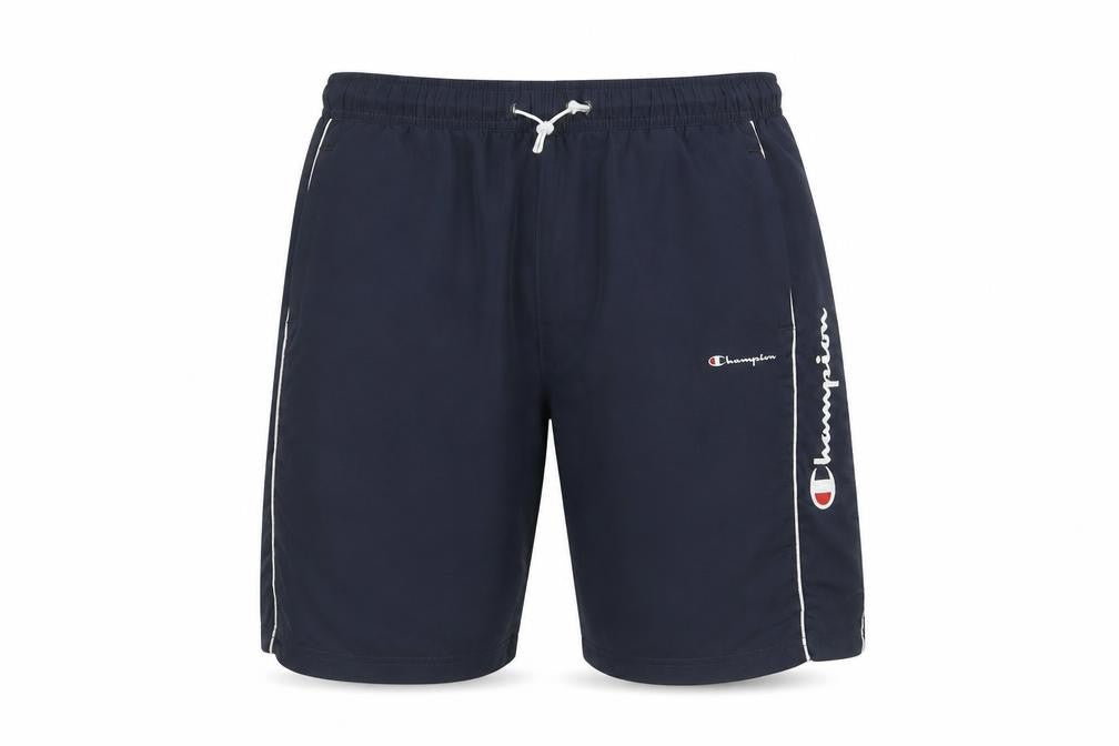 Front view of Champion Men's Blue XL Athletic Sweat Shorts with Logo