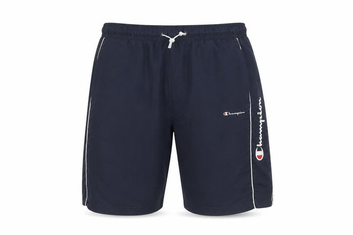 Front view of Champion Men's Blue XL Athletic Sweat Shorts with Logo