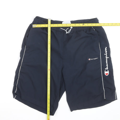 Champion Men's Blue XL Athletic Sweat Shorts with Logo