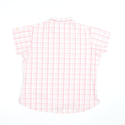 Regatta Women's Pink Check Cotton Short Sleeve Button-Up Shirt Size 20