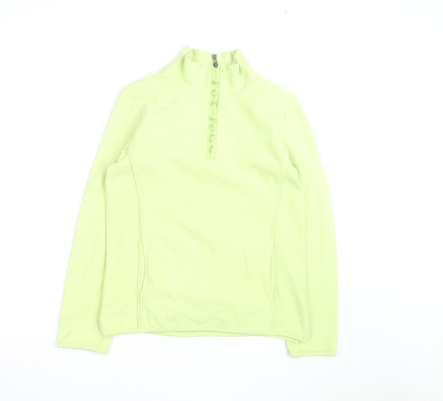 Fat Face Women's Green 1/4 Zip Pullover Sweatshirt Size 10 Fleece Cotton Blend