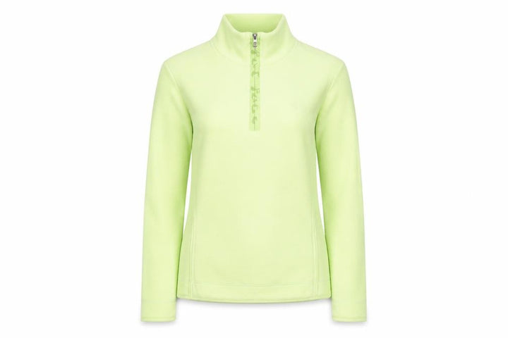 FatFace Women's Green 1/4 Zip Pullover Sweatshirt Size 10 Fleece Cotton Blend