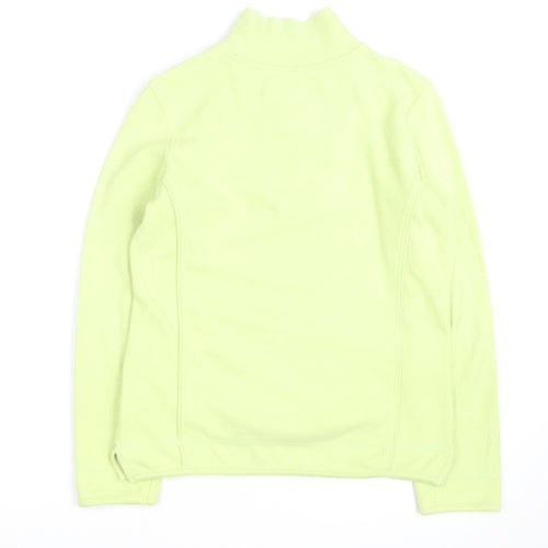 Fat Face Women's Green 1/4 Zip Pullover Sweatshirt Size 10 Fleece Cotton Blend