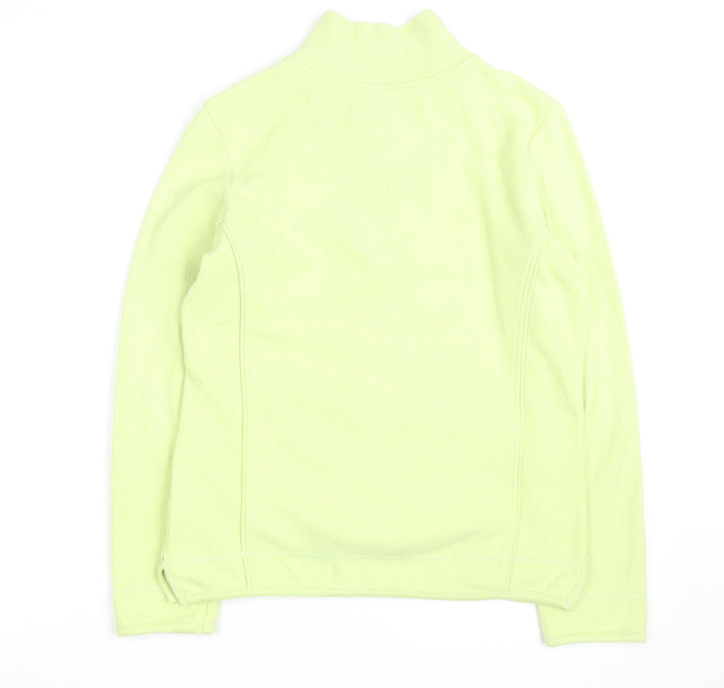 Fat Face Women's Green 1/4 Zip Pullover Sweatshirt Size 10 Fleece Cotton Blend