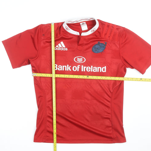 Adidas Men's Red Rugby Jersey Top Size L Athletic Fit
