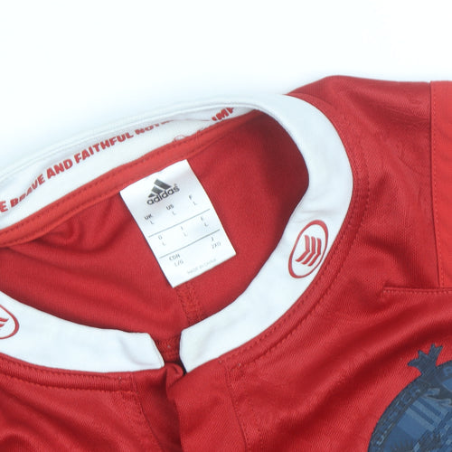 Adidas Men's Red Rugby Jersey Top Size L Athletic Fit