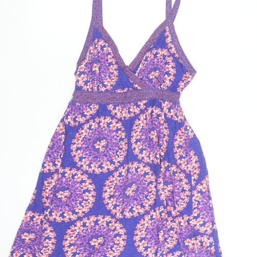 Mantaray Women’s Purple Floral Fit & Flare Summer Dress Size 12